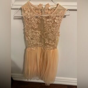 Chelsea Peach Floral Embroidered Midi Dress